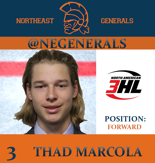 NAHL GENERALS SIGN NA3HL CAPTAIN THAD MARCOLA TO TENDER!